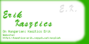 erik kasztics business card